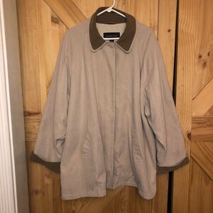 London Fog Plus Size Women's Tan Trench Coat Size 3X Flux Suede